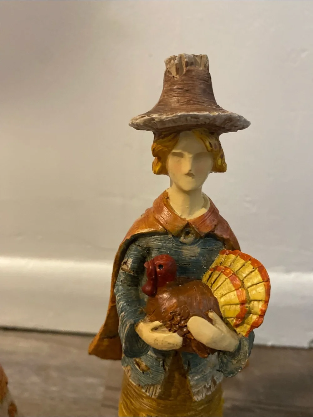 Ganz Thanksgiving Pilgrim Resin Statue Couple Set Of 2 Happy Harvest Give Thanks